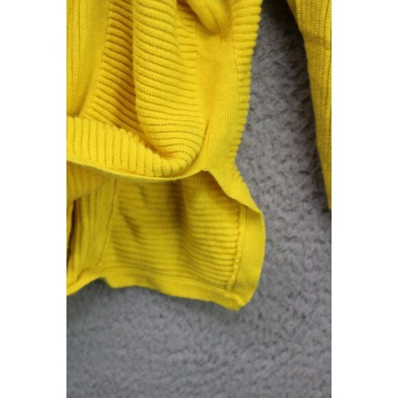 Cabi Bright Yellow Oversized Button-Up Cropped Sweater-Small-3/4 Sleeve - Picture 8 of 10